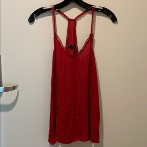 Deep red lacy soft blouse from Zara
